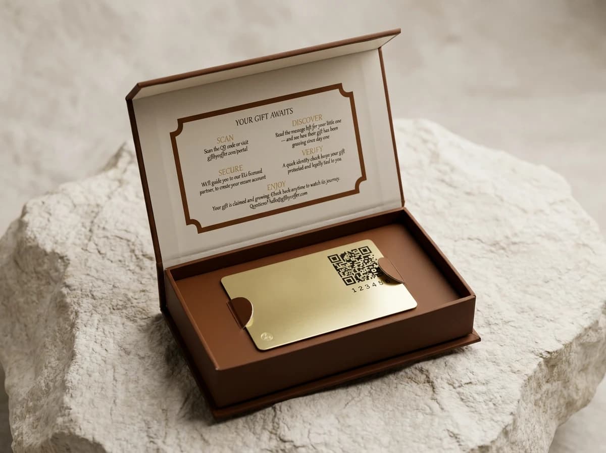 Metal card box with digital value